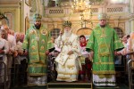 9 червня 2014 р. Урочиста Літургія в кафедральному соборі Святої Трійці. Очолює Патріарх Київський і всієї Руси-України Філарет. Світлина інформаційної служби єпархії