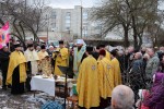 8 лютого 2015 р. Чин освяти місця під зведення церкви на честь преподобного Іова Почаївського в обласному центрі. Світлина інформаційної служби єпархії