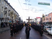 10 березня 2009 р. Хресний хід від луцького кафедрального собору Святої Трійці до пам’ятника Тарасові Шевченку. Проспект Волі. Світлина Данила Зінкевича